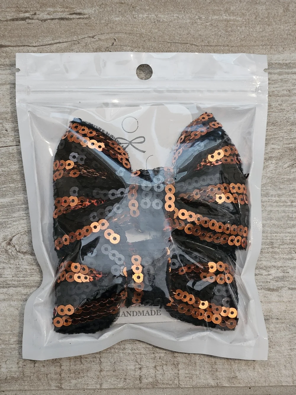 Sequin Bow Hair Clip in Black and Copper - 2 Pack